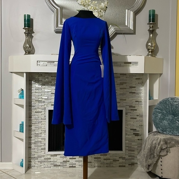 NWT TS Couture cape sleeves dress size S red or blue - Picture 2 of 12